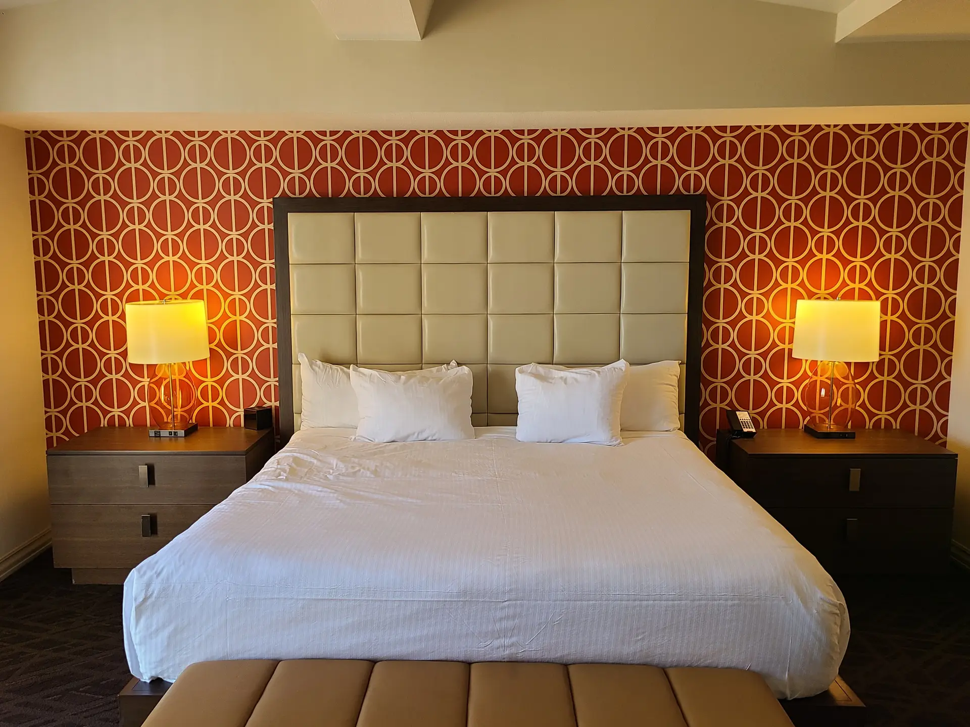 Lavira Signature Suite interior with a panoramic view of the Canadian skyline